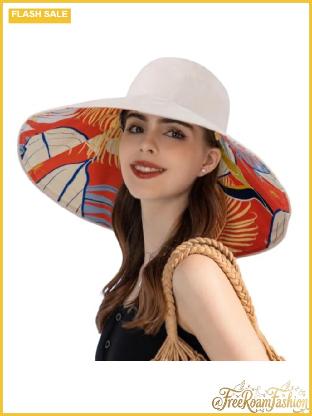 Wide Brim Reversible Floppy Sun Hat Foldable Beach Bucket Hat